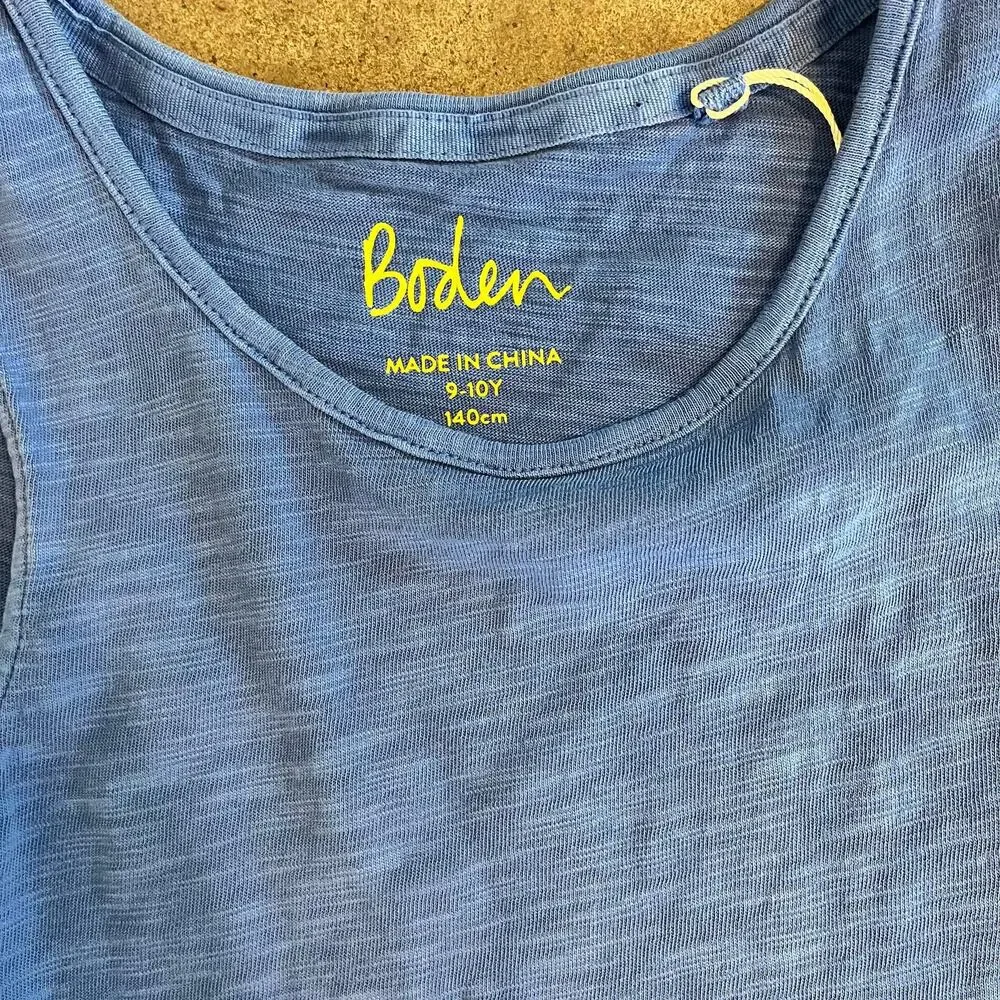 Boden blue cotton casual dress girls size 9 10